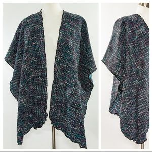 Textured Multicolor Woven Poncho/Shawl
